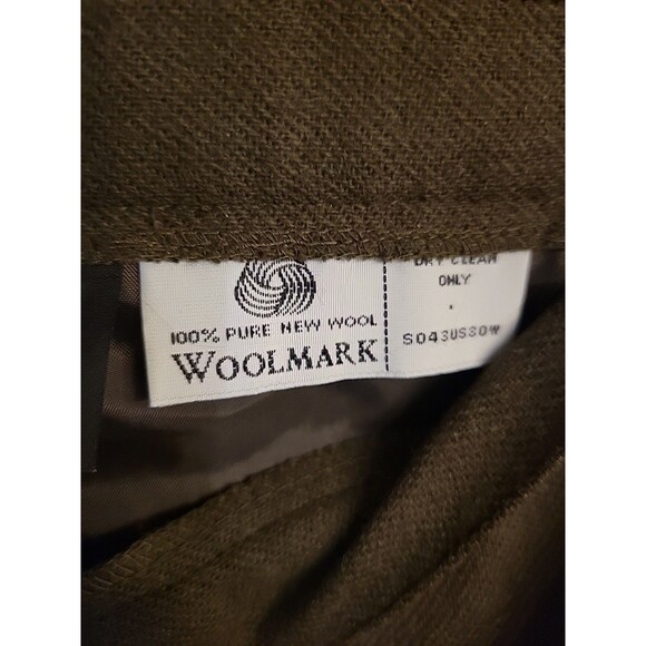 Sag Harbor 100% Wool Back Stretch Pants Sz 16 Olive Side Close Lined - Picture 5 of 5